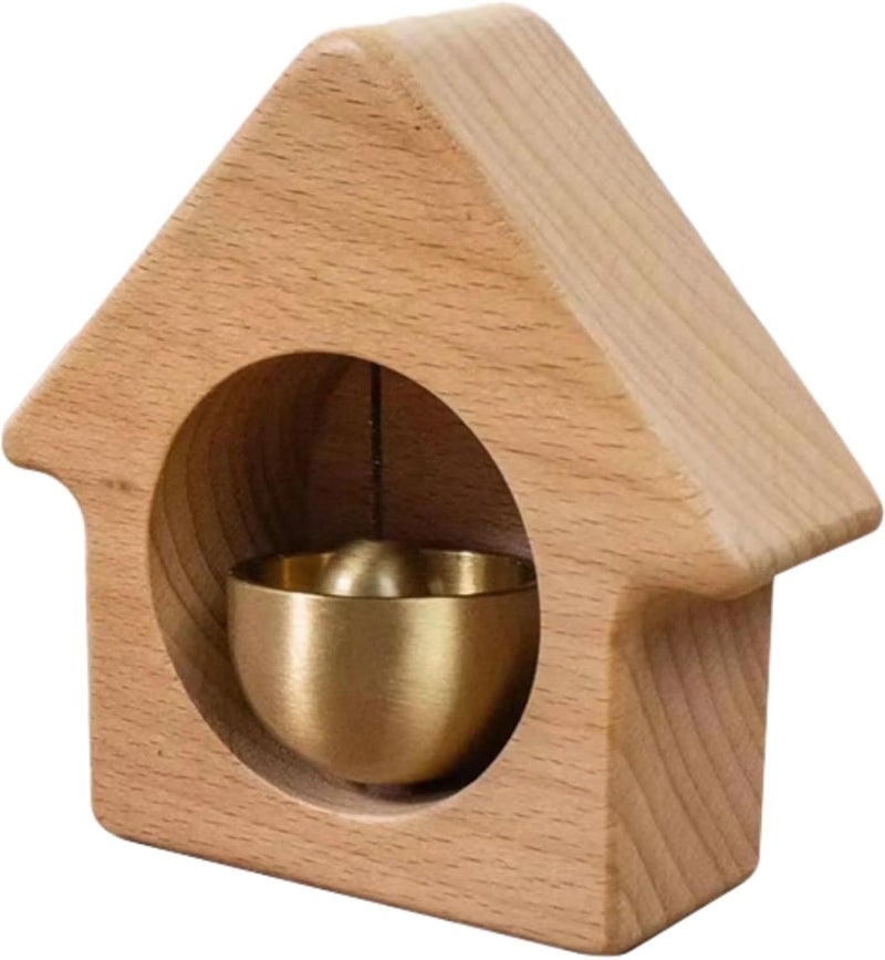 Shopkeepers Bell for Door Opening, Magnetic Wood Doorbell, Wind Chime for Door, Store, Refrigerator, Porch, Garden, Entrance, Restaurant, Office, Housewarming Gift (Candy House-Shaped)